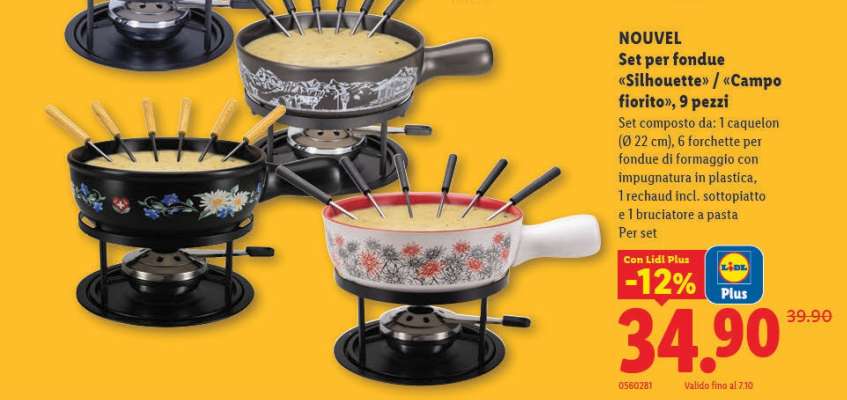 NOUVEL Set per fondue «Silhouette» / «Campo fiorito», 9 pezzi