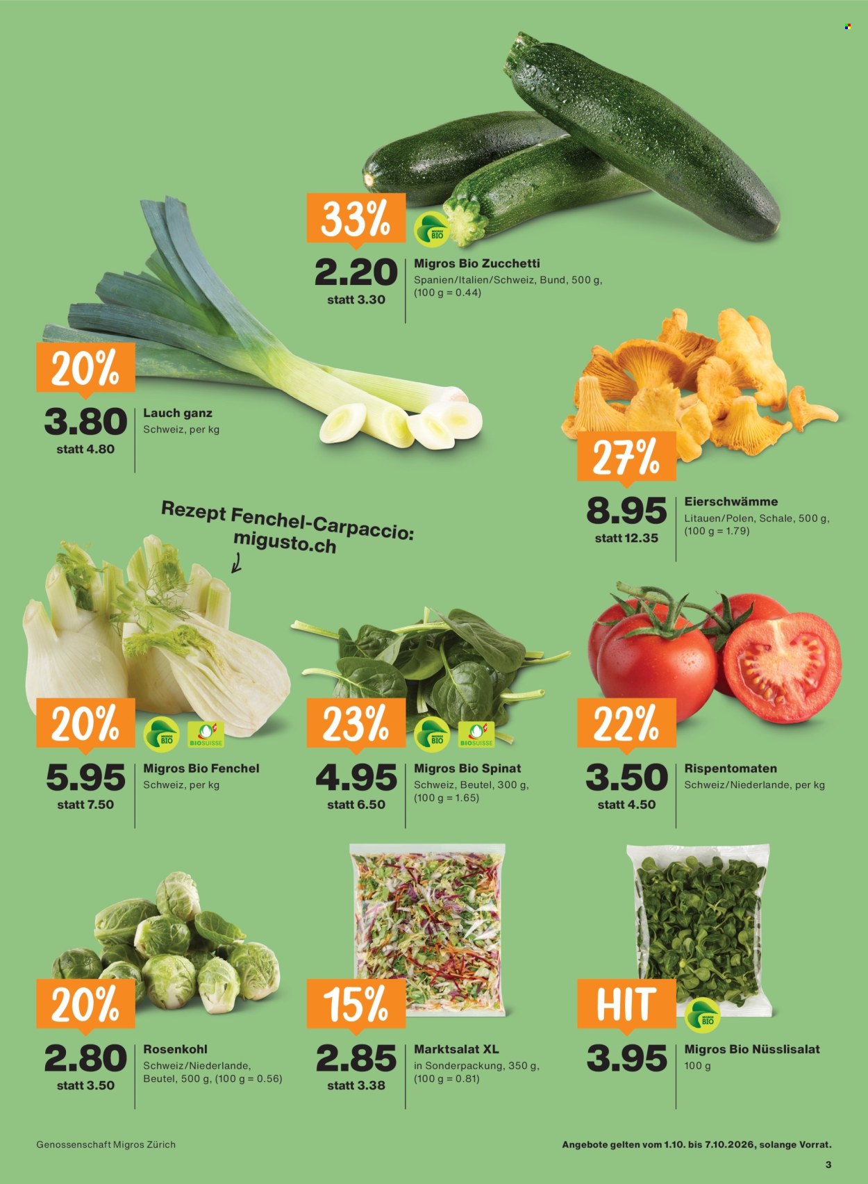 Volantino Migros - 1.10.2026 - 7.10.2026. Pagina 3. Pagina 3