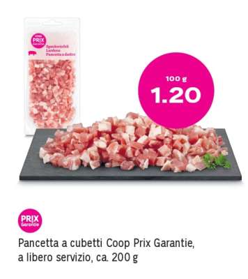 Pancetta a cubetti Coop Prix Garantie