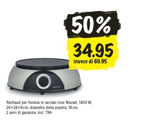 Rechaud per fondue in acciaio inox Nouvel