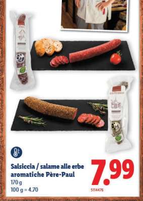Salsiccia / salame alle erbe aromatiche Père-Paul