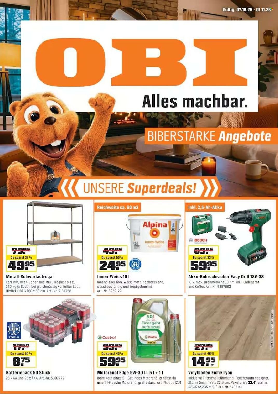 Volantino OBI - 7.10.2026 - 1.11.2026. Pagina 1. Pagina 1