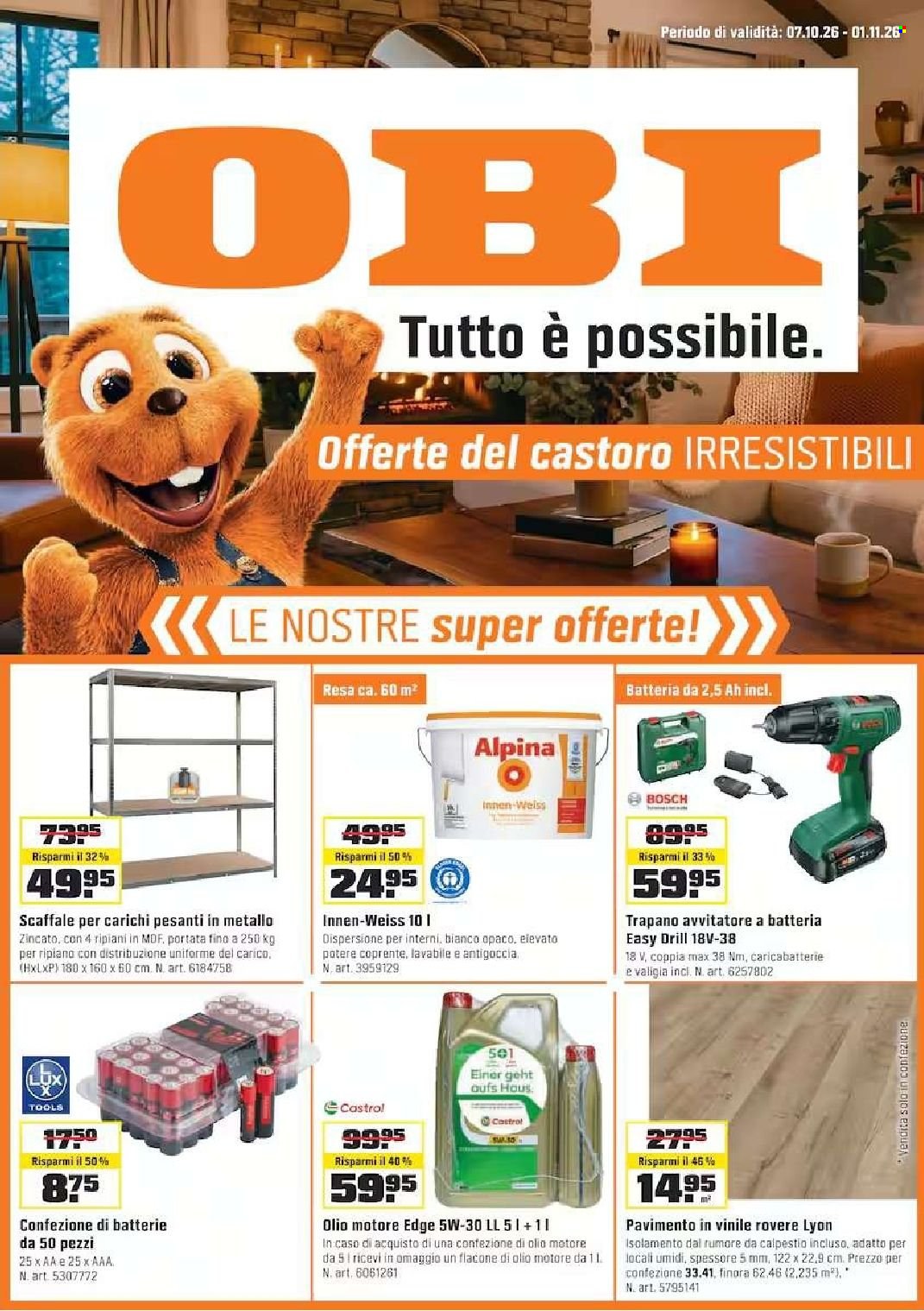 Volantino OBI - 7.10.2026 - 1.11.2026. Pagina 1. Pagina 1