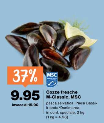 Cozze fresche M-Classic, MSC