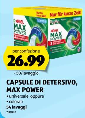 CAPSULE DI DETERSIVO, MAX POWER