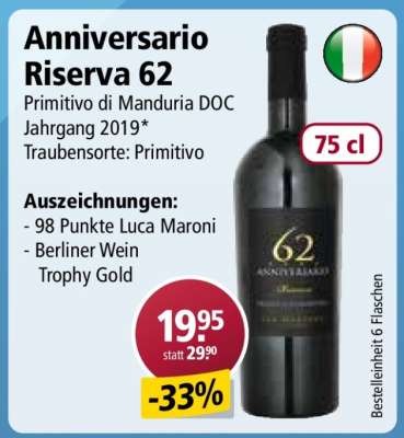 Anniversario Riserva 62