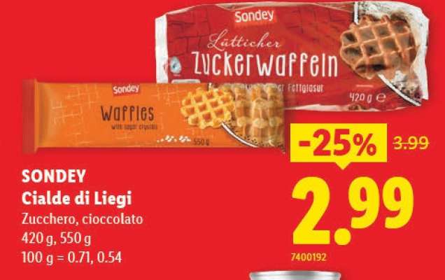 SONDEY Cialde di Liegi