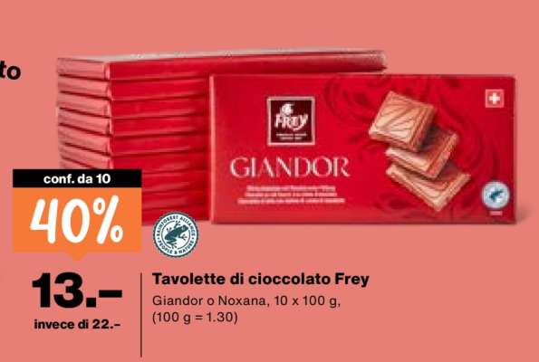 Tavolette di cioccolato Frey
