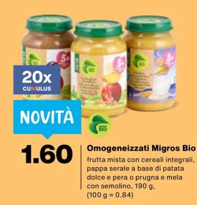 Omogeneizzati Migros Bio