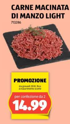 Carne macinata di manzo light