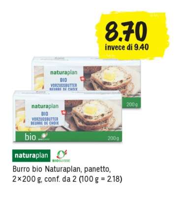 Burro bio Naturaplan, panetto