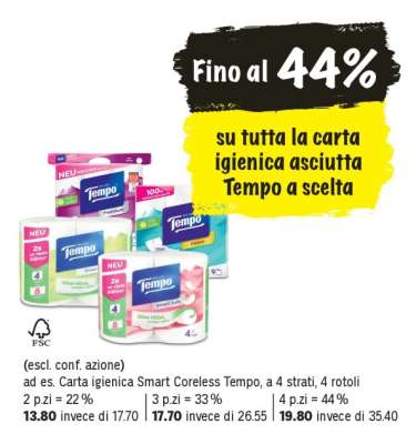 Carta igienica Smart Coreless Tempo