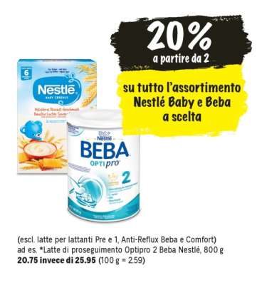 Latte di proseguimento Optipro 2 Beba Nestlé