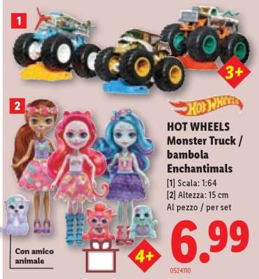 HOT WHEELS Monster Truck / bambola Enchantimals